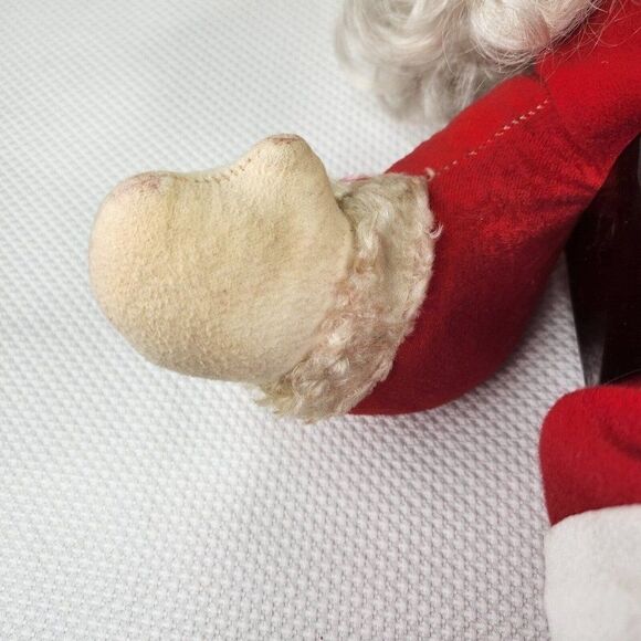 Vintage Rushton Rubber Face Santa 20" Plush Upcycled See Pics Description - Picture 10 of 13
